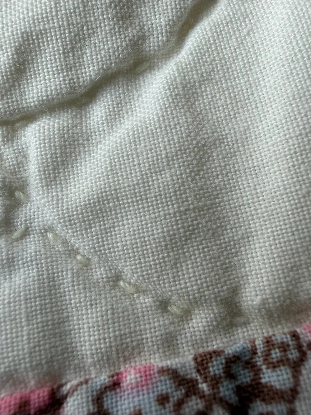 Vintage Cottage Floral Log Cabin Quilt 80” x 80” Hand Stitched Cotton Quilt